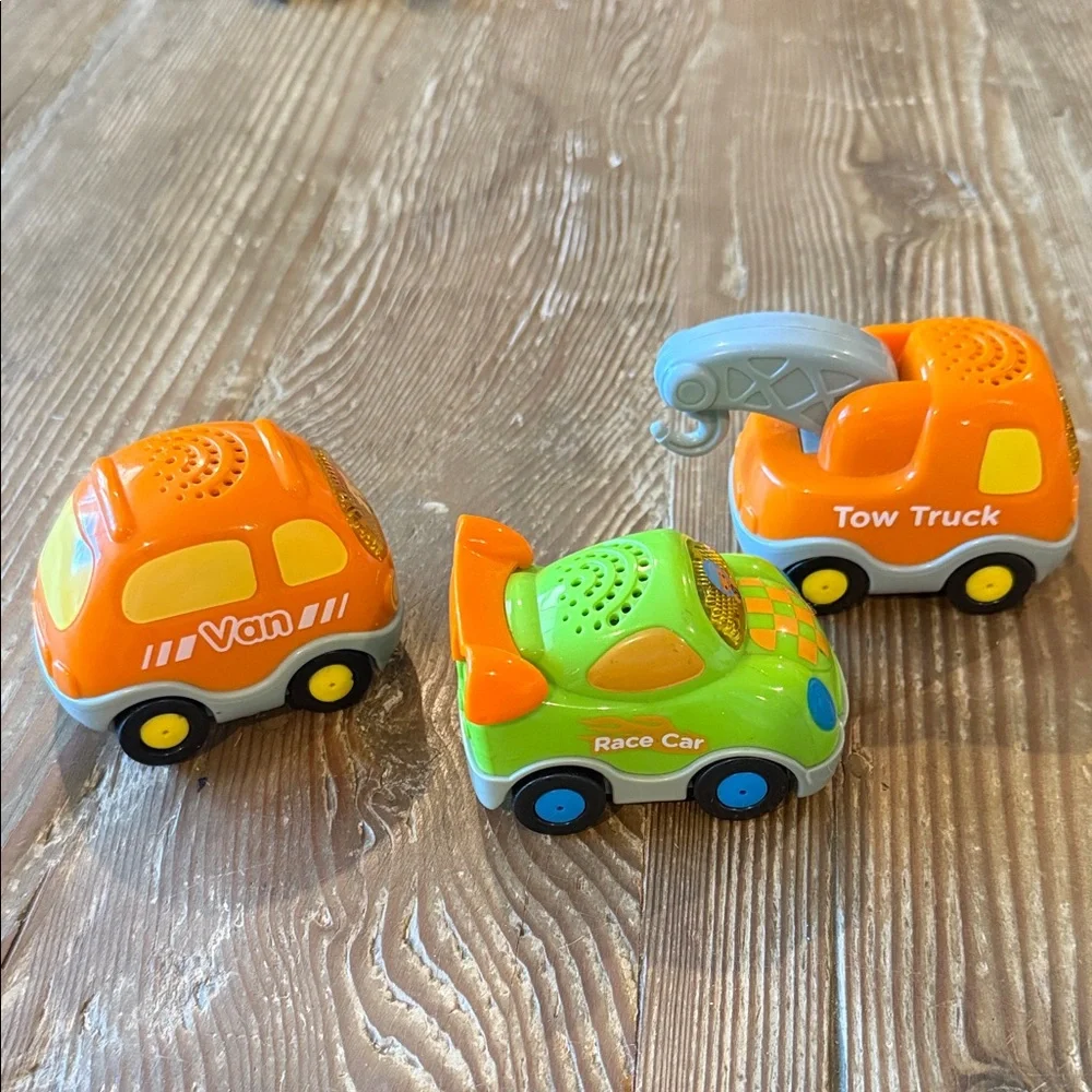 Vtech Smart Toy Vehicle Trio - van/tow truck/race car lights up and sings